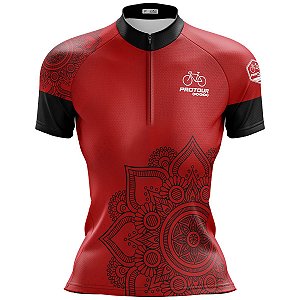 Camisa Ciclismo Mountain Bike Feminina Pro Tour Mandala Dry Fit Proteção UV+50