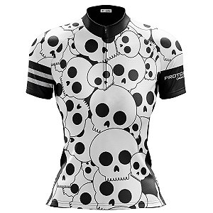 Camisa Ciclismo Mountain Bike Feminina Pro Tour Caveiras