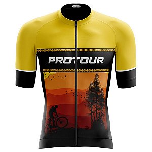 Camisa Ciclismo Pro Tour Premium Bike Natureza Zíper Abertura Total