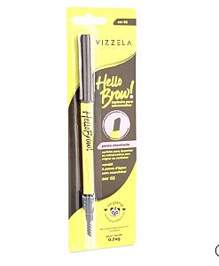 VIZZELA - Lapiseira Sobrancelhas Hello Brow Cor 02 - Vegana Natural Sem Parabenos