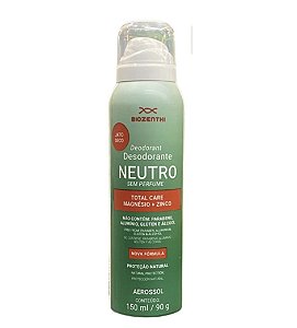 BIOZENTHI - Desodorante AEROSSOL NEUTRO 150ml - Vegano Sem Glúten Sem Alumínio