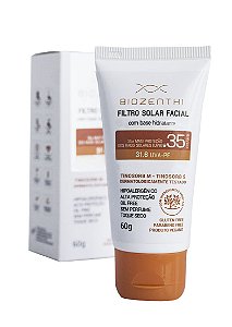 BIOZENTHI - Filtro Solar Fps 35 Uva-Pf 31.6 - Cor Bege Médio 60g - Hipoalergênico Vegano Sem Glúten