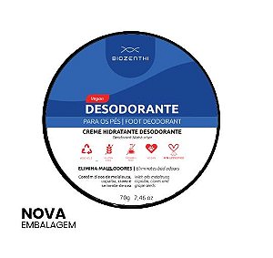 BIOZENTHI - Desodorante Para Os Pés Hidratante Refrescante 70g - Natural Vegano Sem Glúten
