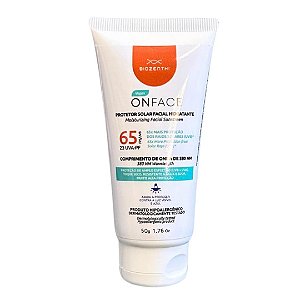 BIOZENTHI - ONFACE Filtro Solar FPS 65 UVA-PF 23 de 50g - Hipoalergênico Natural Vegano Sem Glúten