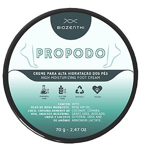 BIOZENTHI - Creme PROPODO Altamente Hidratante para os Pés 70g - Natural Vegano Sem Glúten