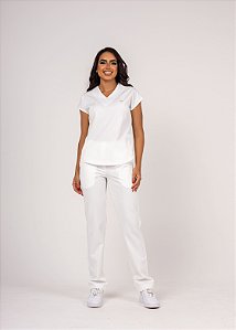 Pijama Cirúrgico Feminino Monise Off White