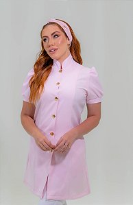 Jaleco Feminino Manga Curta Rosa Bebê  França