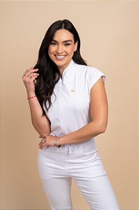 Macacão Scrub Feminino Branco Alexia