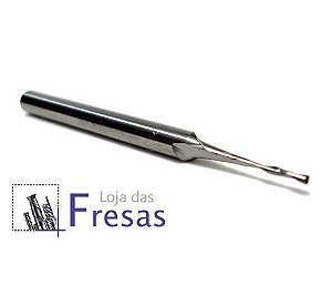 Fresa de 2 cortes helicoidais - 0,8mm - Metal duro