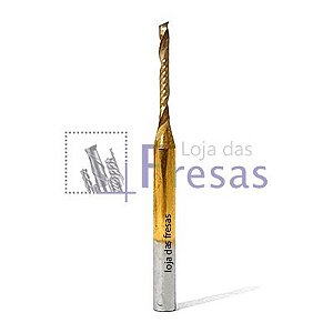 Fresa de 1 corte helicoidal - 1,5mm - Metal duro c/TiN