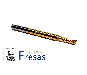 Fresa de 1 corte helicoidal - 2,5mm - Metal duro c/TiN