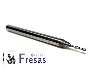 Fresa ball nose de 2 cortes helicoidais - 1mm - Metal duro