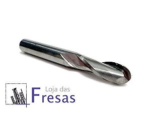 Fresa ball nose de 2 cortes helicoidais - 6mm - Metal duro