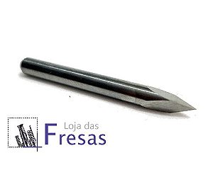 Fresa v-carving 3 cortes retos (pirâmidal) 6mm - Metal duro