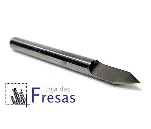Fresa v-carving 1 corte reto (Flat) 6mm - Metal duro