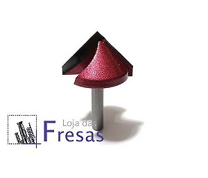 Fresa v-carving 2 cortes retos 90 graus - Metal duro