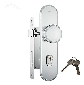 Fechadura Maçaneta Fixa 55mm Stam 1601/08 Esp Inox Externa Cor Cromada