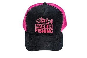 Boné Classic Pink Edition Made in Fishing ® - Original - Preto/Rosa