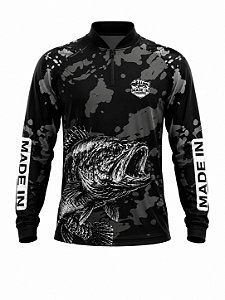 Camisa De Pesca Made In Fishing UV50+ (Traíra All Black)