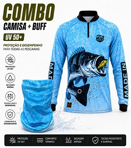 Kit Camisa + Buff/Bandana UV (Tucunaré Azulão)