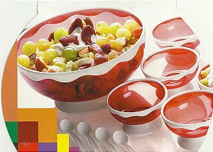 Conjunto Tigelas De Sobremesa Vermelho Com 9 Peças