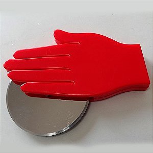 Cortador E Fatiador De Pizza Em Forma De Mão - Vermelho