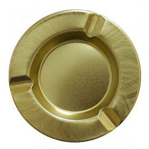 Cinzeiro redondo de metal dourado para cigarro