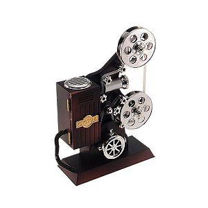 Caixa Musical Projetor de filmes com porta joias - Marrom