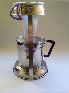 Kit Cafeteira com Suporte e Coador De Pano Para Café Caseiro - Canecão 1,2 Litros