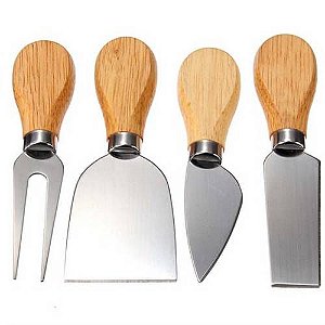 Kit Profissional De Facas Inox Para Queijo
