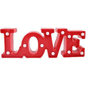 Luminária Letreiro Quadro Led Love Vermelho