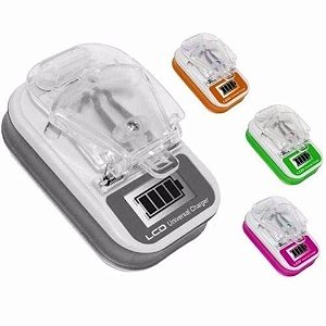 Carregador Universal Digital LCD Bivolt Bateria Celular USB