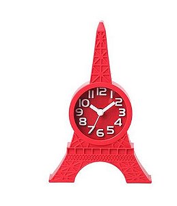 Relógio De Mesa Despertador Torre Eiffel - Vermelho
