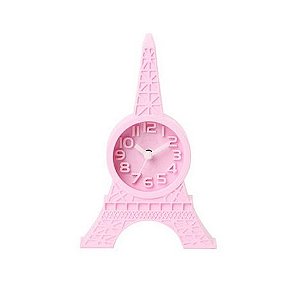 Relogio De Mesa Despertador Torre Eiffel Rosa