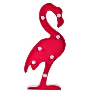 Luminária de Mesa Flamingo Led P/Decoração Rosa Pink