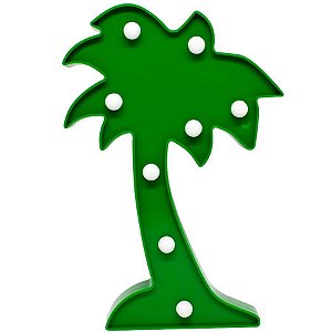 Luminária Abajur Coqueiro Com Led Mesa E Parede Decoração