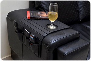 BANDEJA ESTEIRA BRAÇO DE SOFÁ C/ PORTA COPOS E CONTROLE