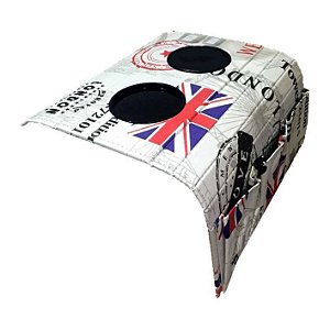 BANDEJA ESTEIRA BRAÇO DE SOFÁ C/ PORTA COPOS E CONTROLE - Estampa De Londres -Inglaterra