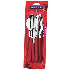Faqueiro 12 Peças Inox Leme Vermelho Tramontina