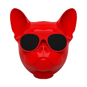 Caixa De Som Bluetooth X15 Bulldog Francês Cachorro Portátil 8w Vermelha