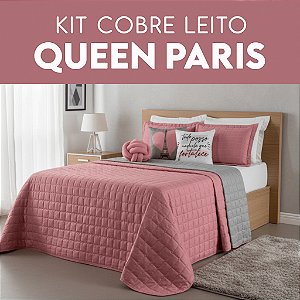 Kit Cobre Leito Dupla Face Paris Queen 08 Peças Original