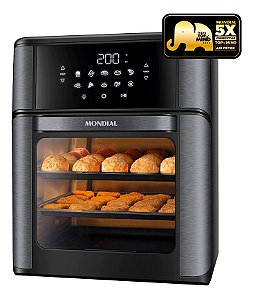 Fritadeira Elétrica AFON-12L-BG Forno Oven 12 Litros Preto Mondial
