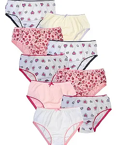 10 Calcinha Infantil Algodão Tradicional Menina Atacado