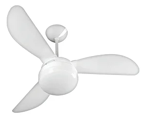 Ventilador De Teto Ventisol Fênix E-27 Branco 130w Com 3 Pás De Plástico, 960 mm De Diâmetro
