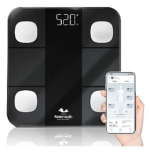 Balança Digital Corporal Bioimpedância Aplicativo Bluetooth Relaxmedic