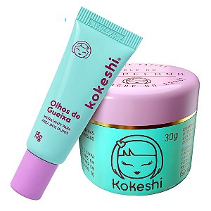 Kit Dupla Renovadores Faciais Kokeshi Pele Porcelana Olhos Gueixa