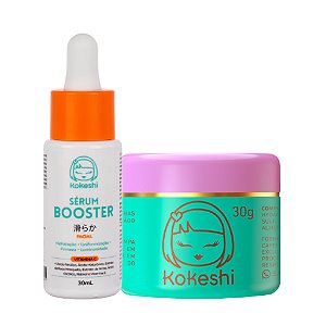 Kit Creme Pele de Porcelana e Sérum Booster Vitamina C Kokeshi Hidratantes