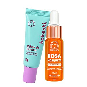 Kit Kokeshi Olhos de Gueixa e Óleo de Rosa Mosqueta com Hidratação Intensa