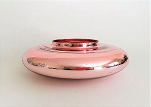 Vaso De Vidro Terrário Espelhado Rosê Gold Para Flores