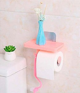 Suporte de Papel Higiênico com Prateleira e Gancho